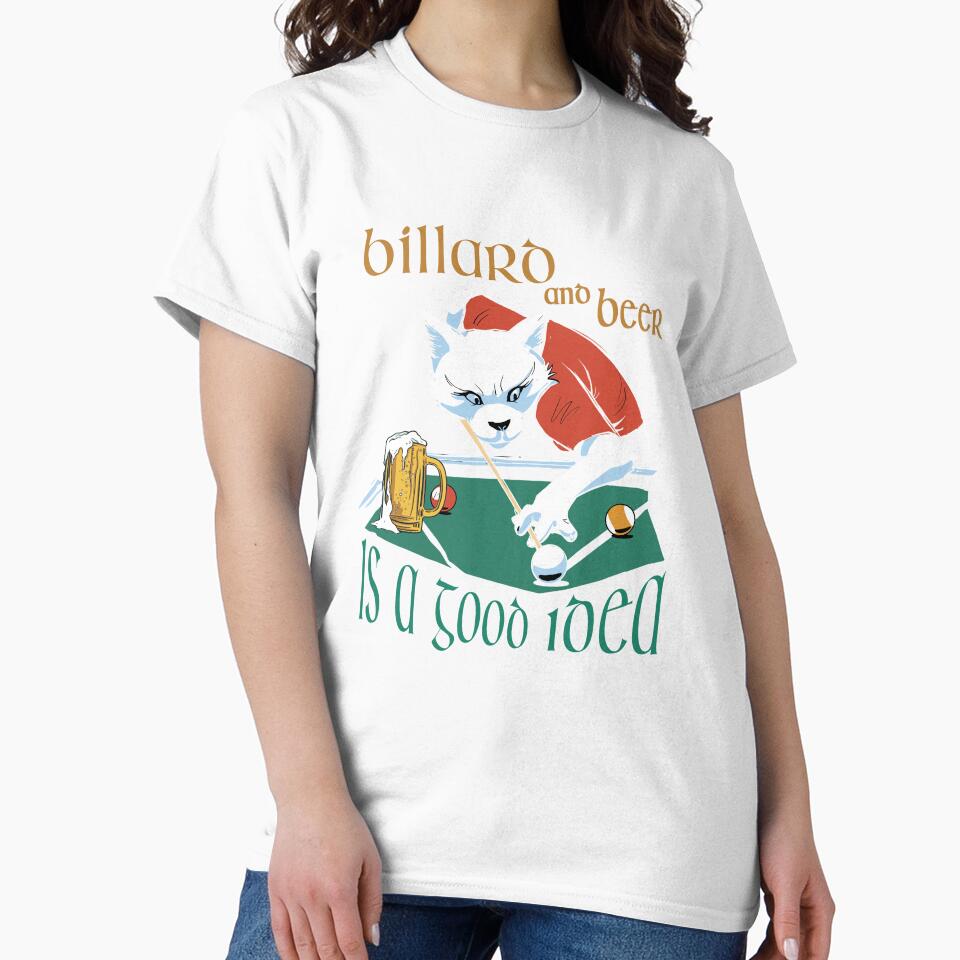 Billiard fox, saying billiards and beer is a good idea, billiard saying, leisure outfit for billiard players by ChrUzDesigner