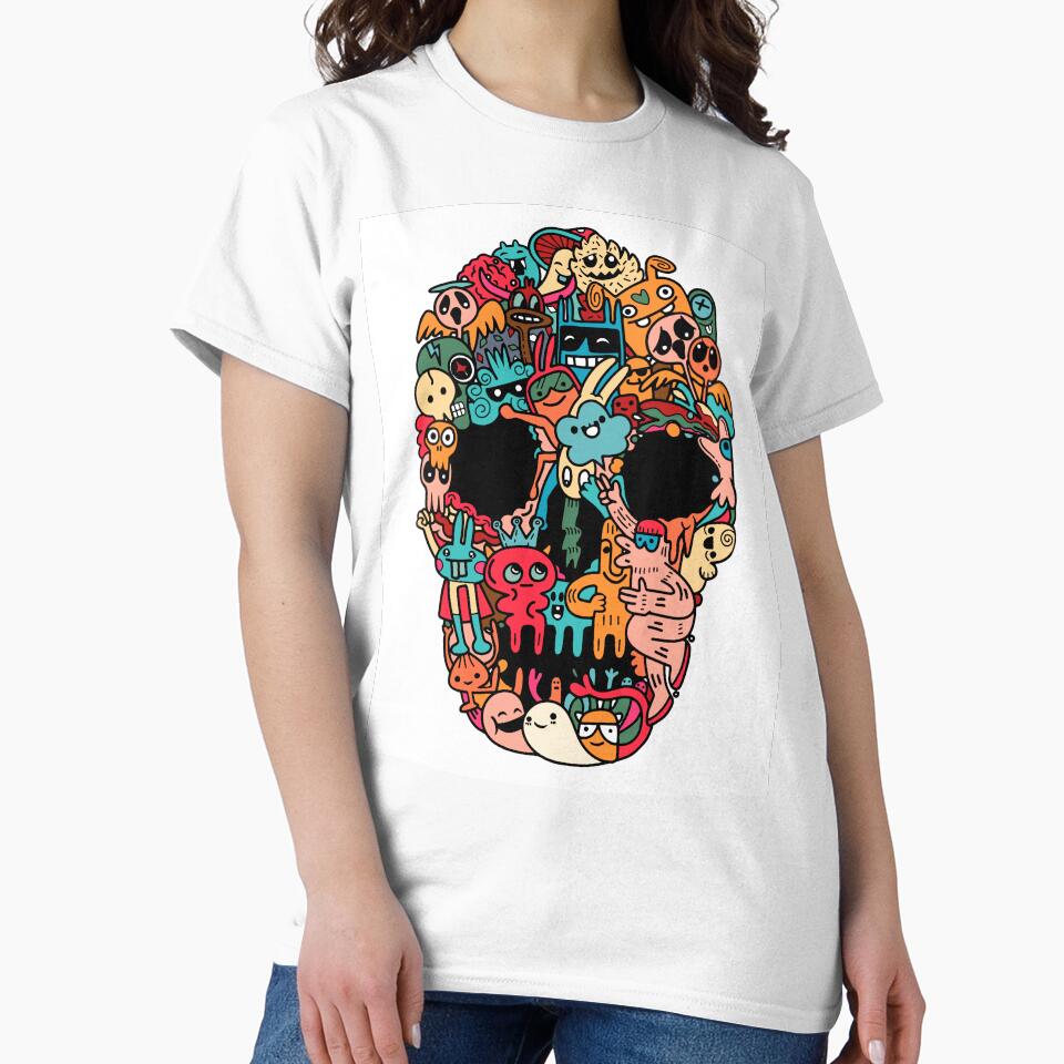 Hand Drawn Skull Made Cute Monster by Peekonet