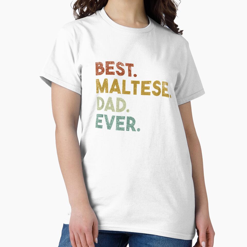 Mens Best Maltese Dad Ever Gift For Maltese Dog Lover by aguilaro