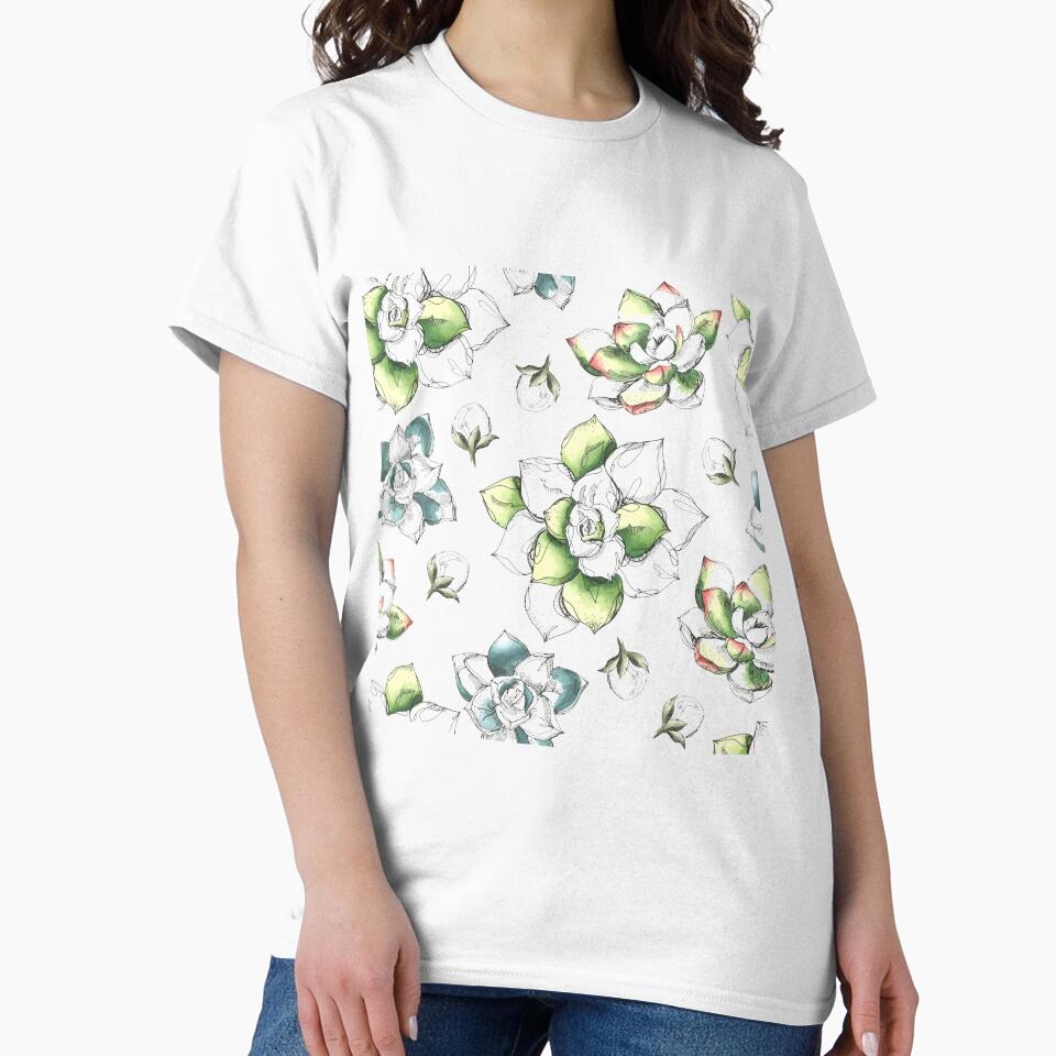 succulent hand drawn pattern by bertiescrochu