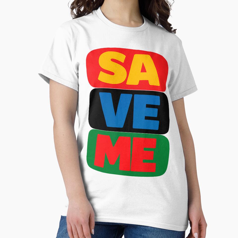 SAVE ME Typography Design | Bold Minimal Text Design by TeeTimeTreasure