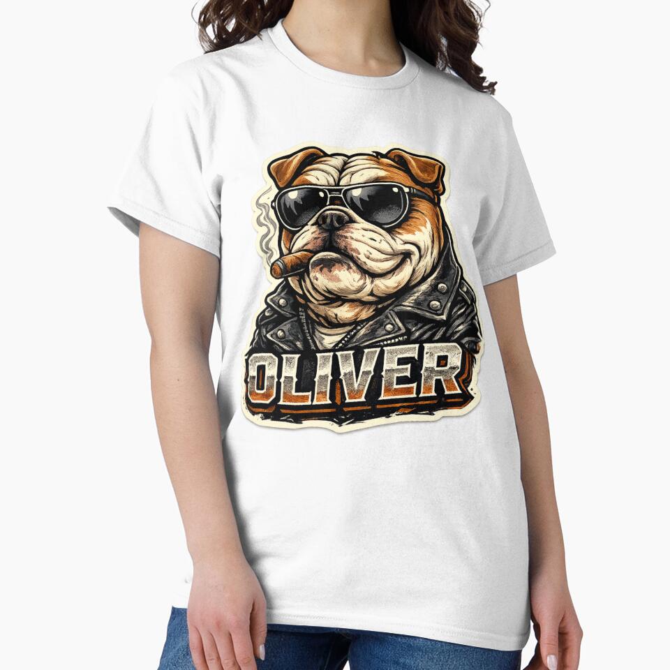 Oliver – Cool Bulldog Name Mascot Sticker by AlexLineArt