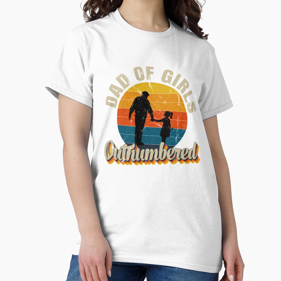 Daddy's Girls, Daddy's Gift, Funny Daddy's Christmas Birthday Gift, Men's Gift, Daddy's Baby, Retro Vintage Sunset Graphics, Retro Vintage Sunset Graphics by T-DESIGNEDZ
