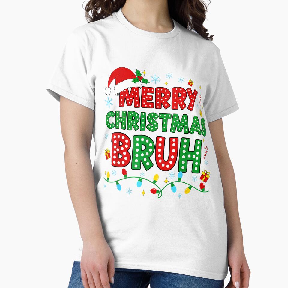 Merry Christmas Bruh Meme Funny Saying Greeting Boys Men by TalalosART