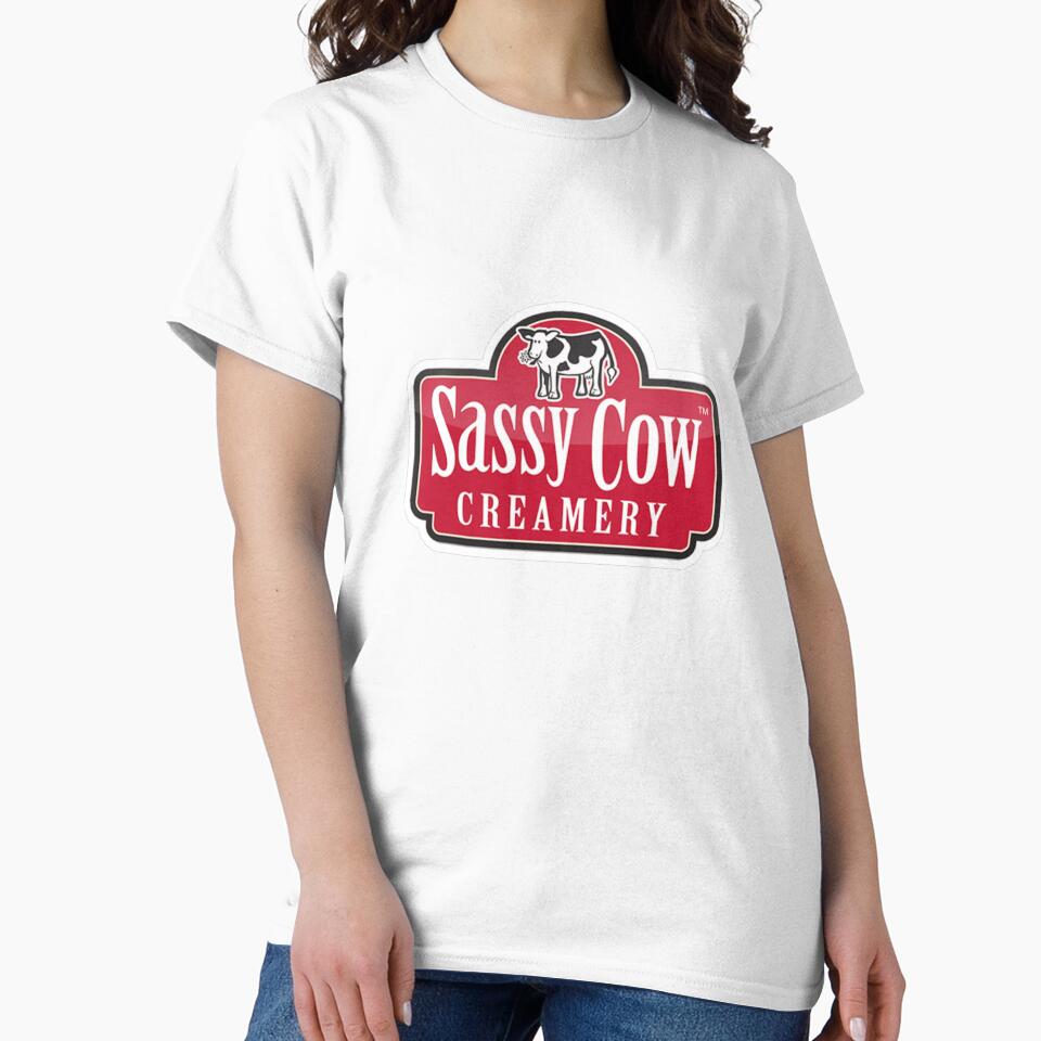 Sassy Cow Creamery Red Holstein Cow Dairy Logo by Jerbilsmouse