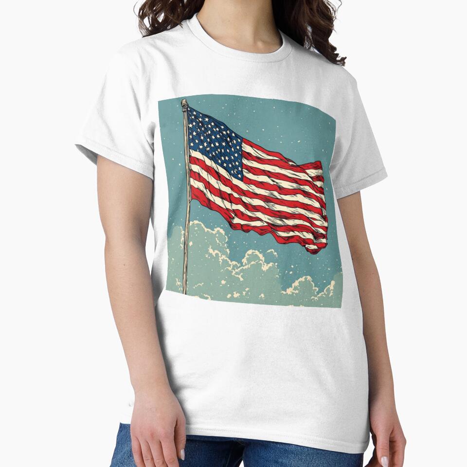 Vintage Comic USA Flag: Retro American Pride by thepixelcloset