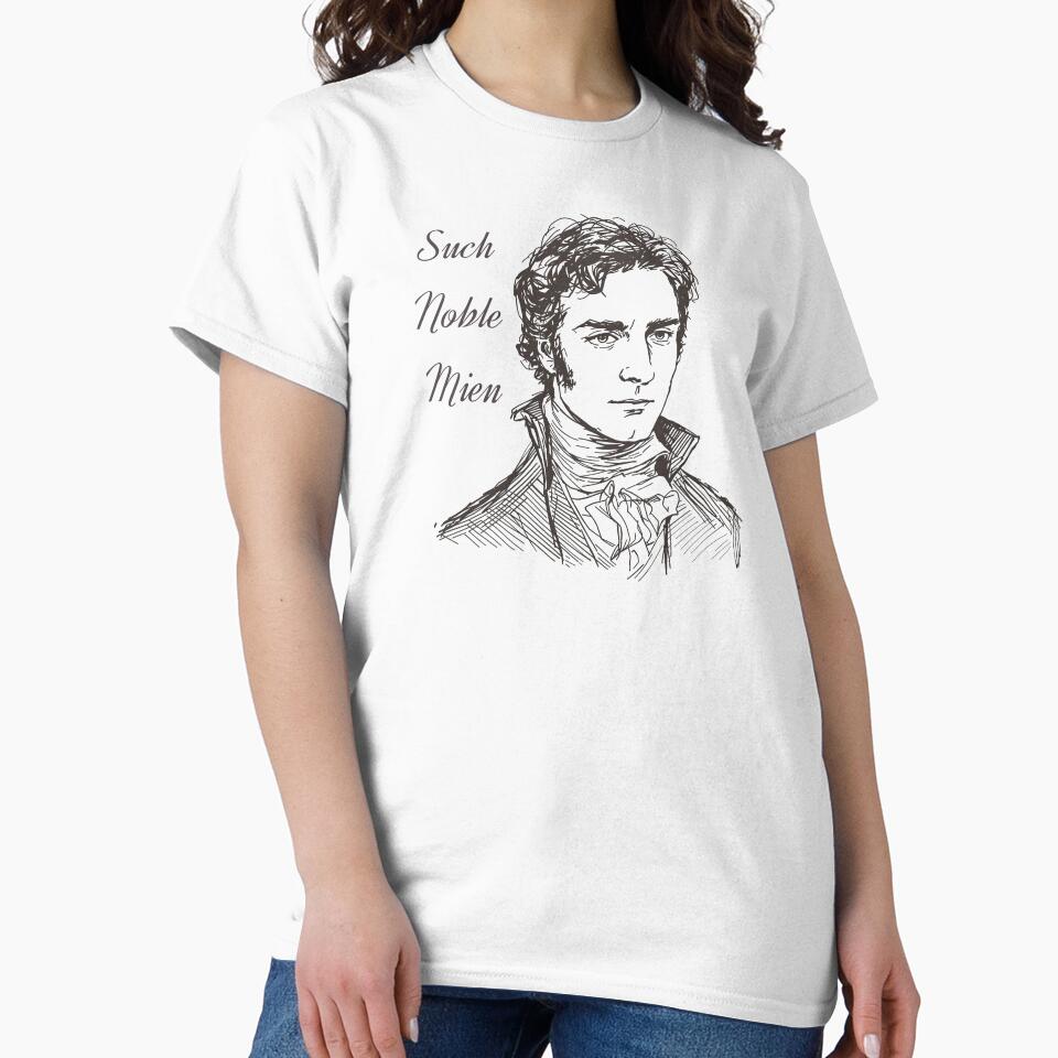 Such Noble Mien – Dark Academia Mr Darcy Pride and Prejudice Sketch Art by FIREDesignsPOD