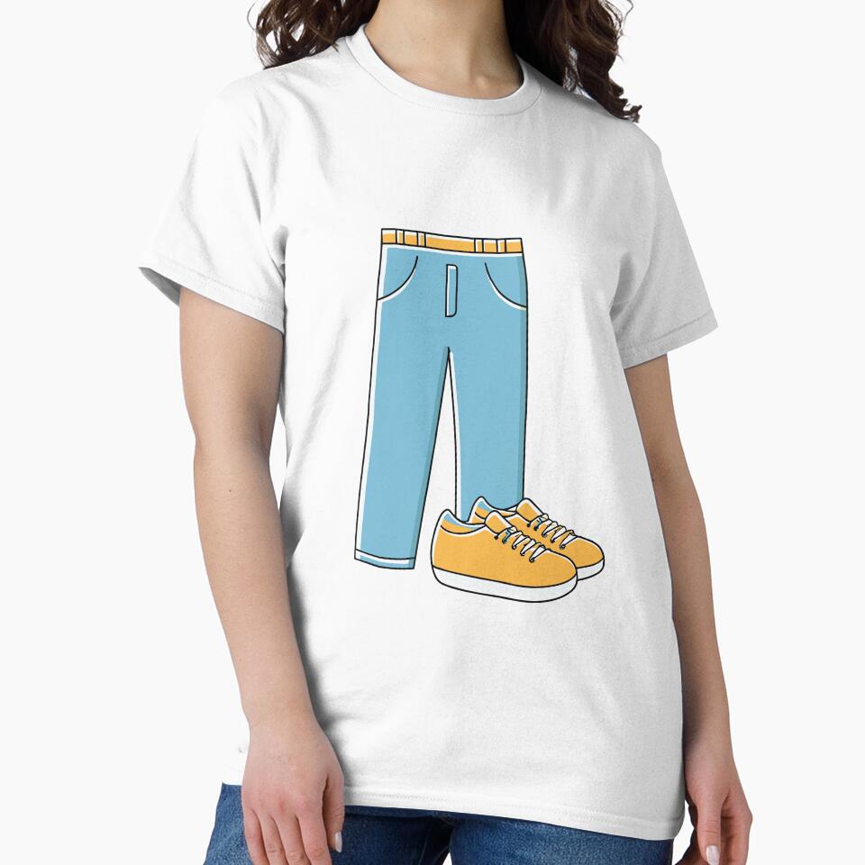 Illustration of jeans and sneakers by rasagamastore