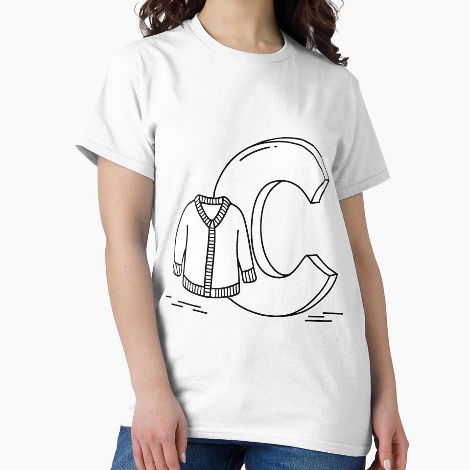 Illustration of a Cardigan Beside Letter C by rasagamastore