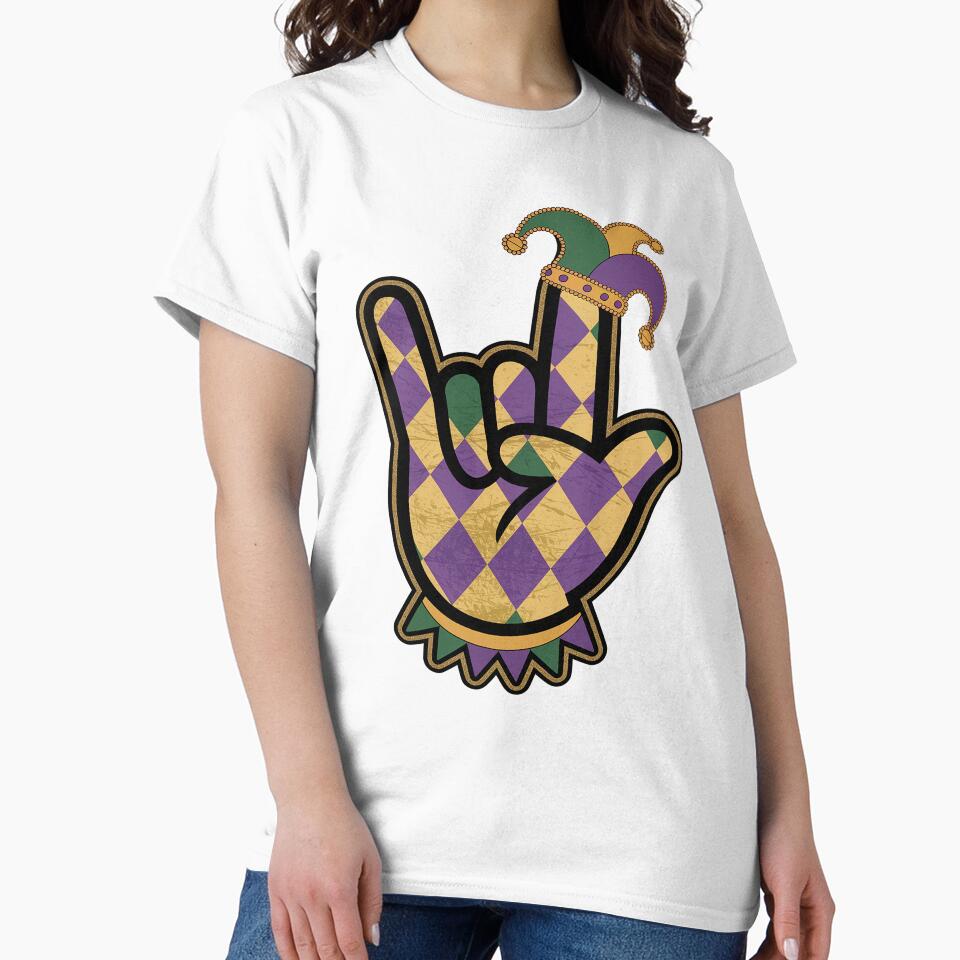 Mardi Gras Rock Hand Sign Outfit Rocker Men Boys Kids by GaryBellcvbnb