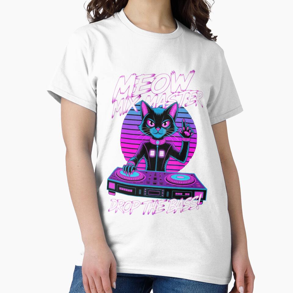 Synthwave Cat DJ – Retro 80s Vaporwave Cyberpunk EDM by BunBuntheDog-