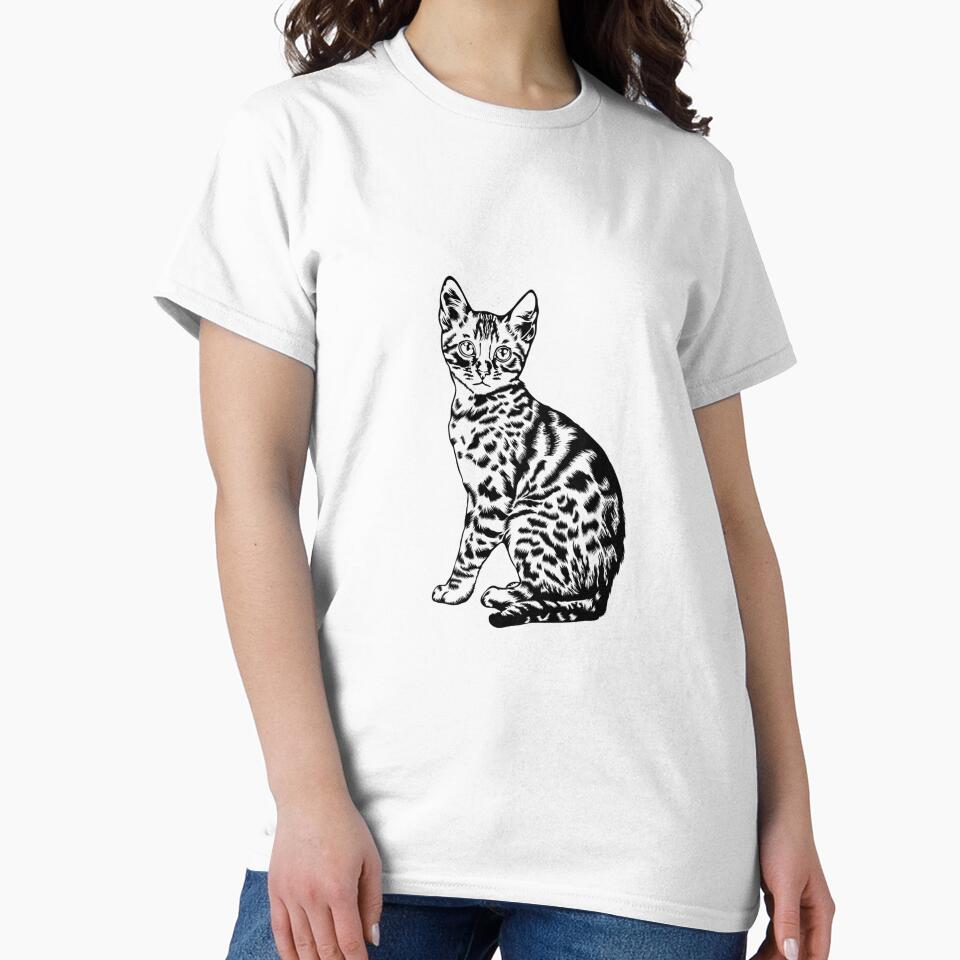 Hand Drawn Bengal Cat by jonrdesign