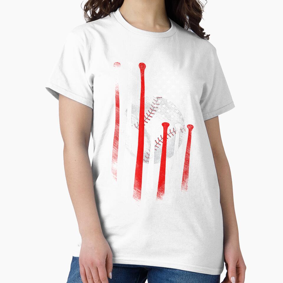 American Flag Vintage Baseball Flag Dad, Mom by browbeatcona