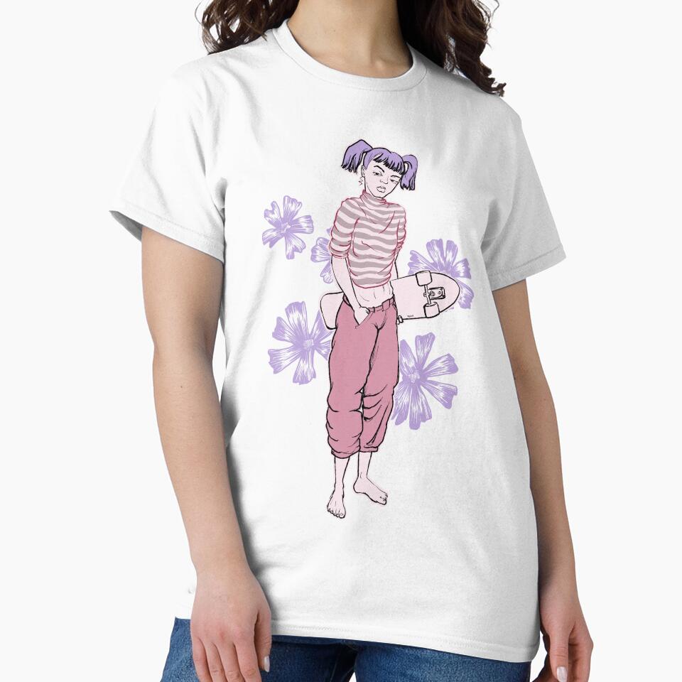 Surfskate girl with flowers by motylanoga