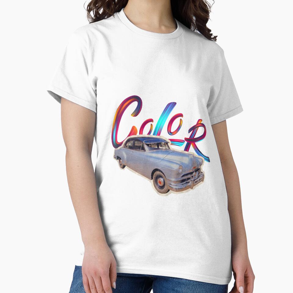 amazing  Vintage car print with colourful text by Artsyclick