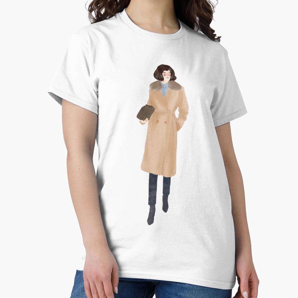 Working Girl Elegant Winter Trench Coat Art by theleftyworks