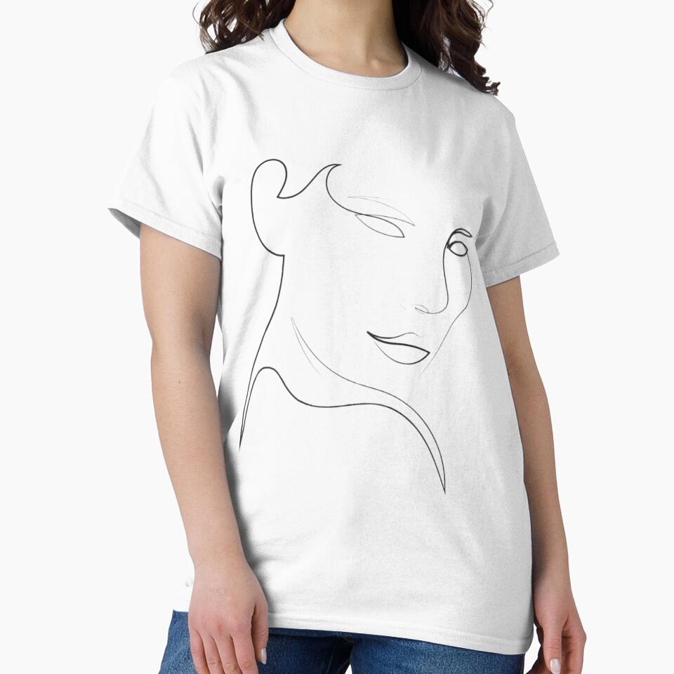 Pretty Woman Face Line art by Atokeh