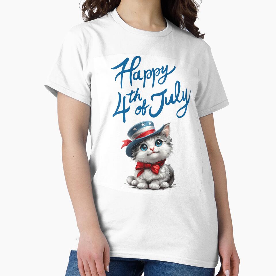 Happy Fourth of July Cute Kitten Cat Patriotic by CarpanaBay