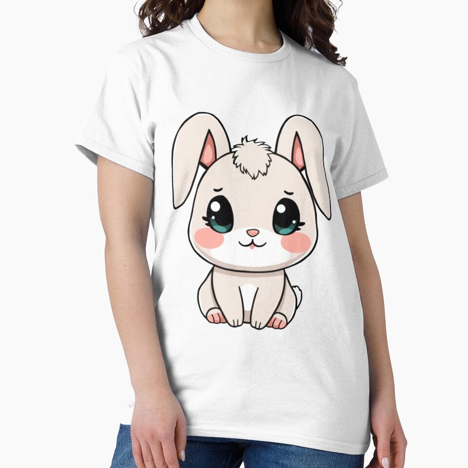 Cute Baby Bunny Kawaii Illustration ? | Chibi Rabbit PNG for Stickers, T-Shirts & Gifts by CozyPops
