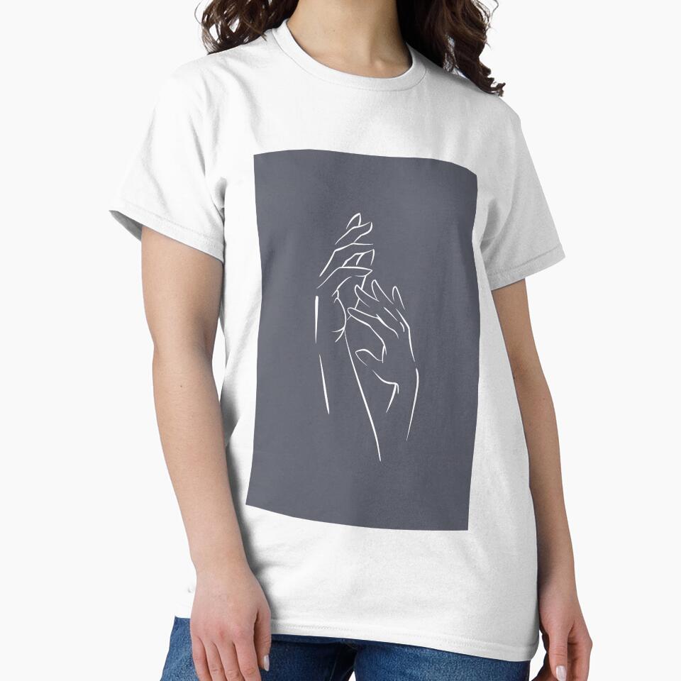 Minimalistic Aesthetic Hands Line Art Print by violinh