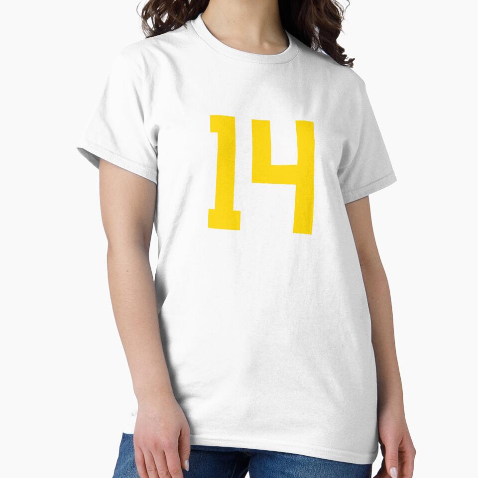 Bold Yellow Sports Number 14 by NECHSTORE