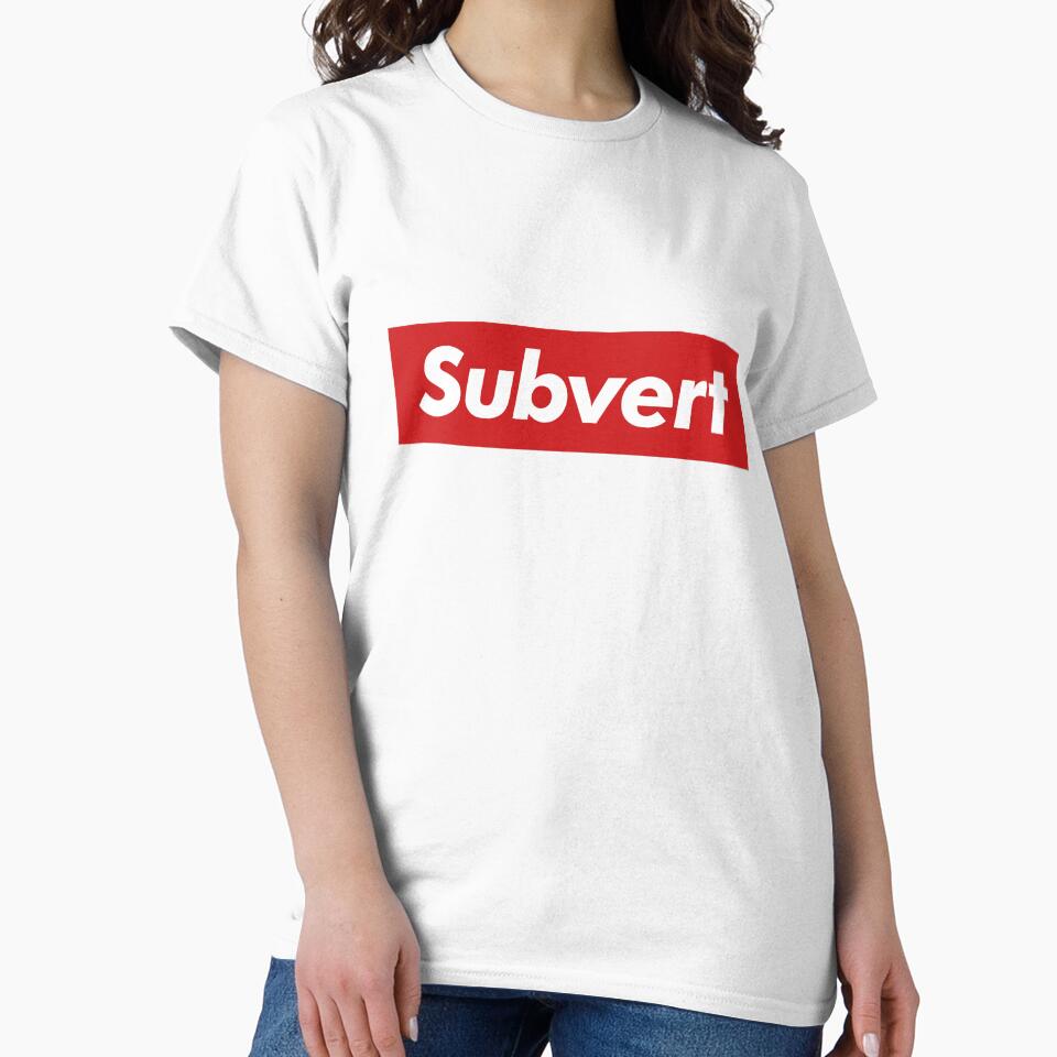 Kruger Subvert Graphic Art Slogan Text, Bold, Big Text, red and white, skatewear by MajicArts