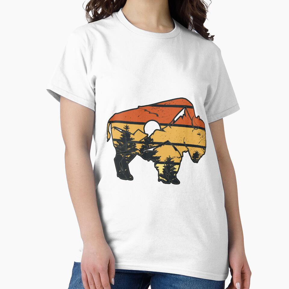 Bison American Buffalo Vintage National Park Souvenir Sunset Gift Idea by Countrysmart