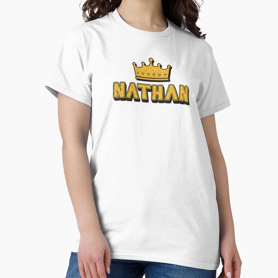 Nathan Personalized Name With Crown - Cool & Funny Custom Gift for Men and Boys by Oussinc