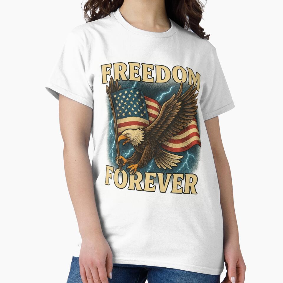 Freedom Forever – American Eagle Patriotic Retro Design by haitrieuic96