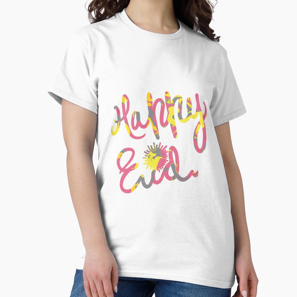 Happy Eid Festival Sunshine Greetings Hand Lettering Yellow by chuckletuckle
