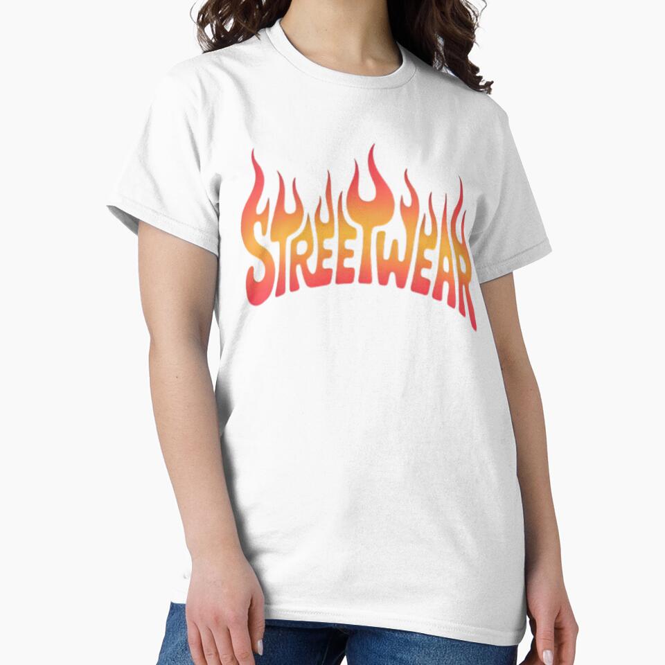 Streetwear Flame Typography Design – Bold Fire Text Graphic by Rangmanch