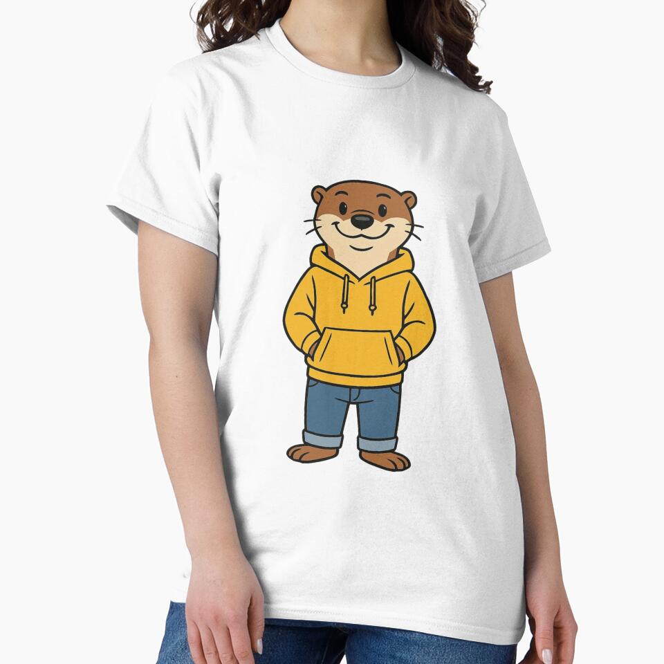 Cool Otter in Yellow Hoodie – Casual Animal Character by Confuzz1ed