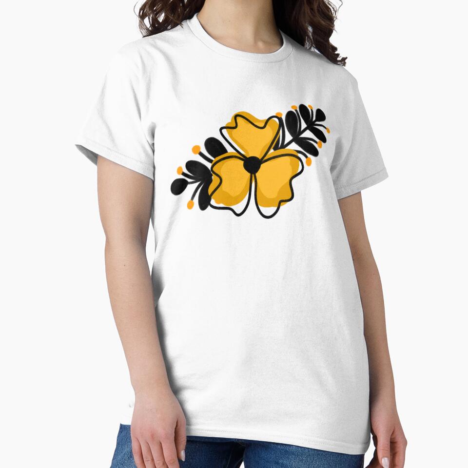 Cheerful Yellow Wildflower and black sprigs by studioaudrea