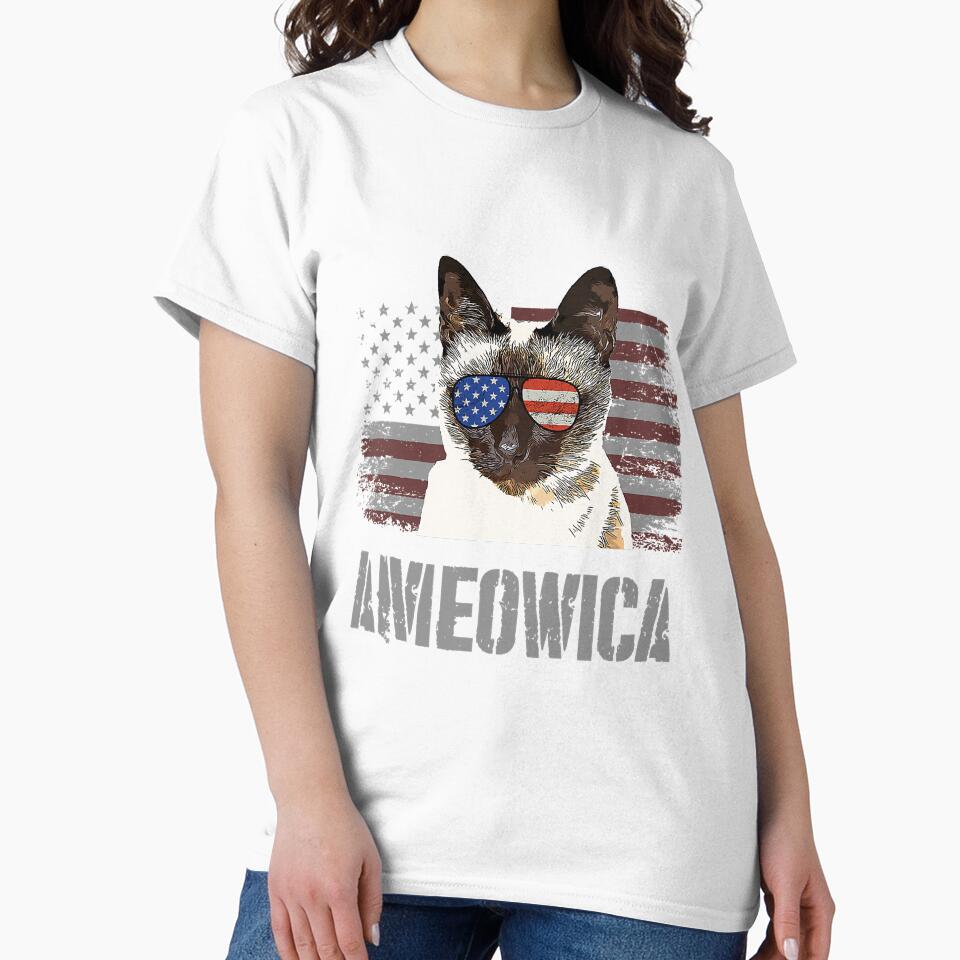 Siamese Cat Funny Ameowica Retro Usa by saragrant39