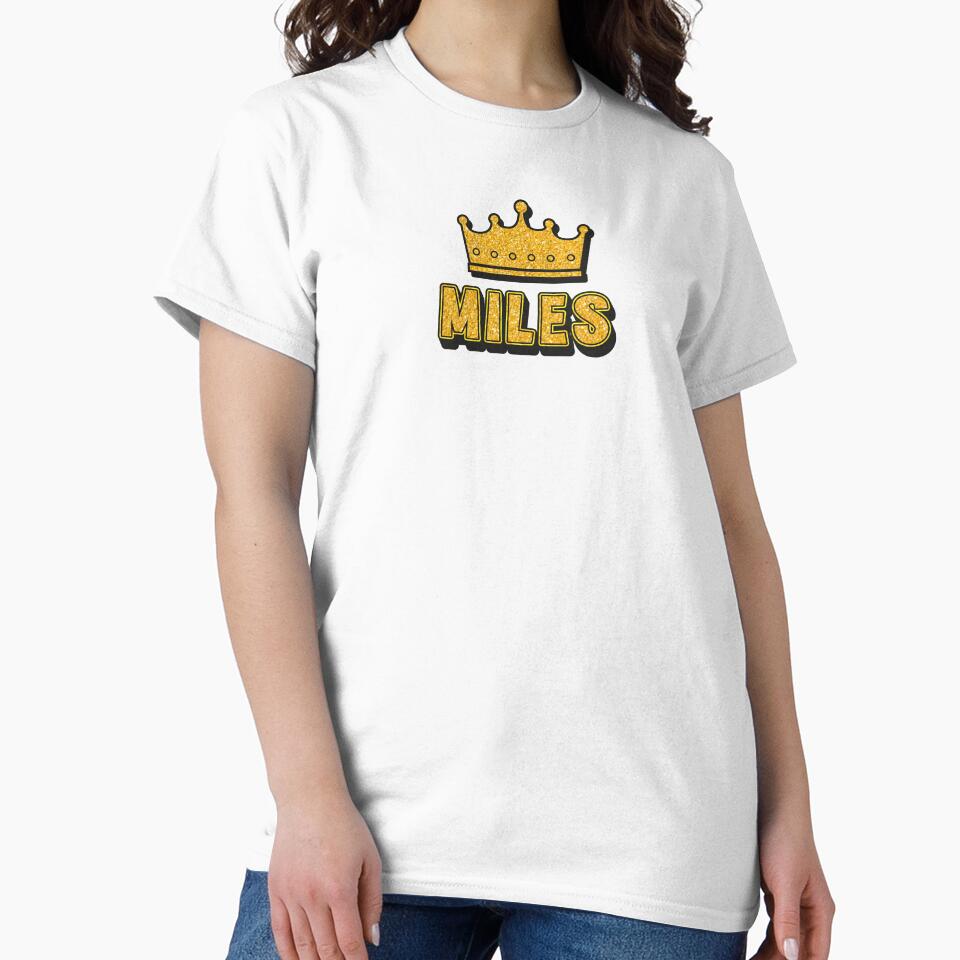Miles Personalized Name With Crown - Cool & Funny Custom Gift for Men and Boys by Oussinc