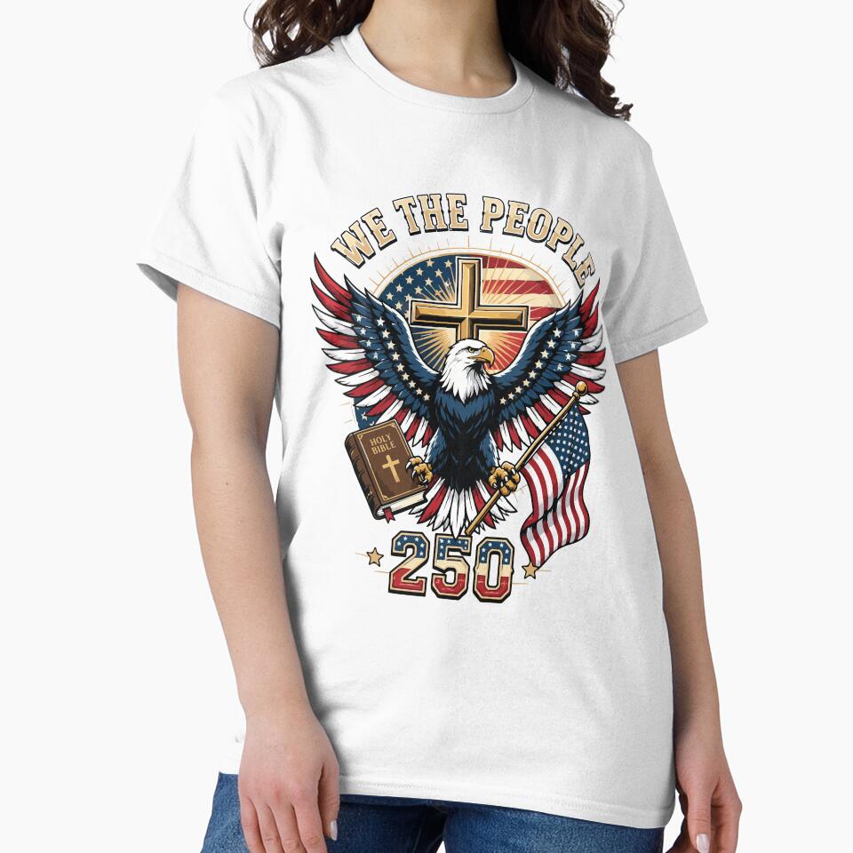 America 250 One Nation Under God Christian Eagle Retro by kiralynstration