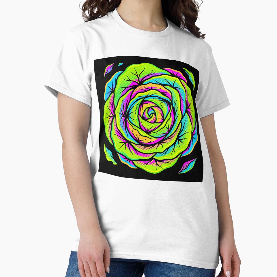 Neon Pop Art Cabbage Spiral - High Contrast Veggie Aesthetic by KuroAtelier