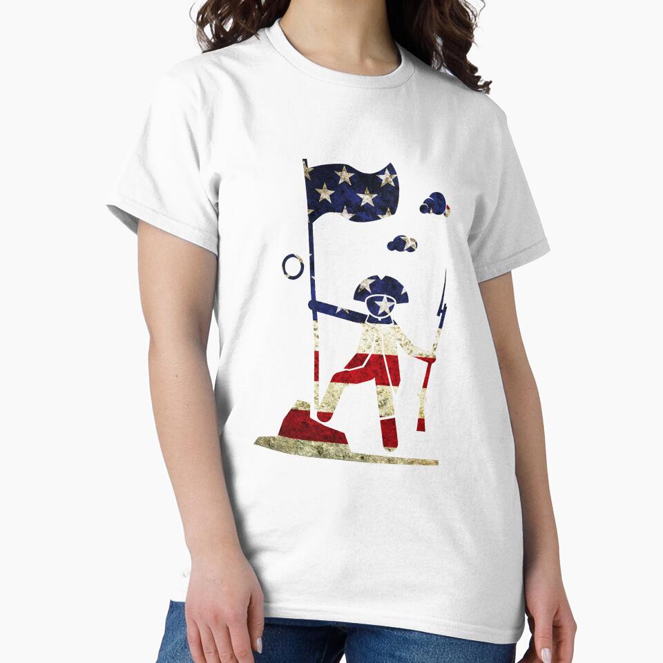 Vntage American Soldier Raising American Flag by Stickman--