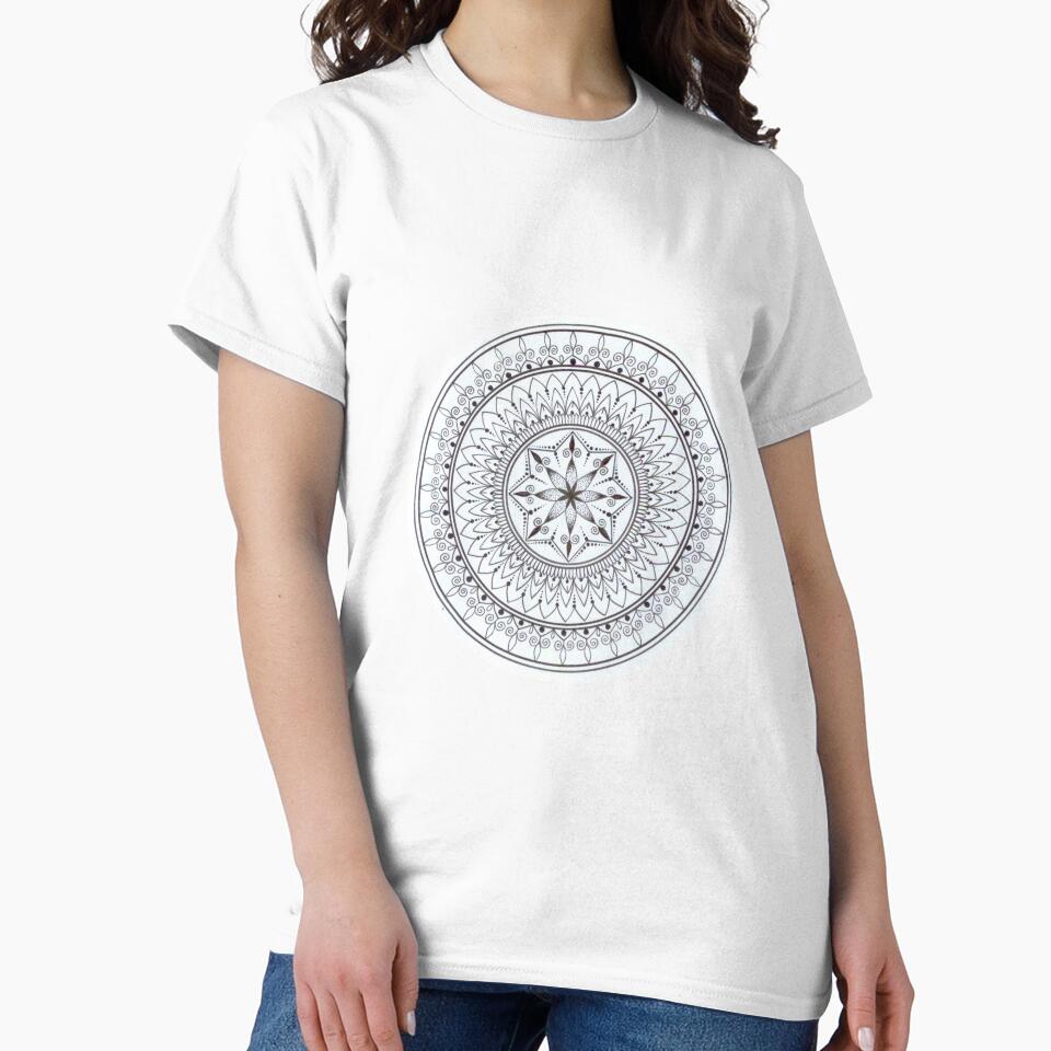 Black And White Hand Drawn Mandala by Zedart