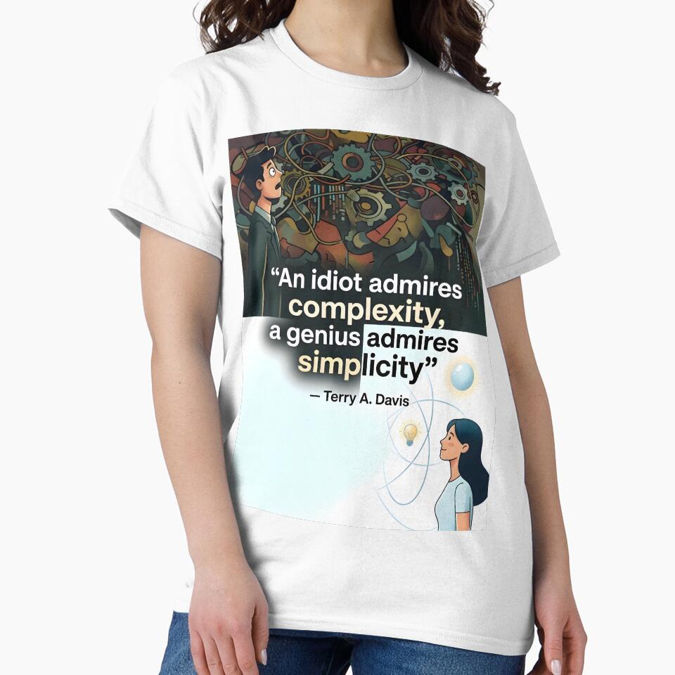 "An Idiot Admires Complexity, A Genius Admires Simplicity" – Terry A. Davis Philosophy Quote Poster by RockyLambda