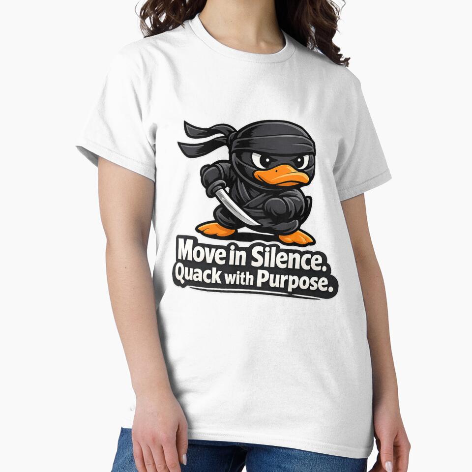 Motivational Ninja Duck with Inspirational Quote by Quack Republic | Camisetas