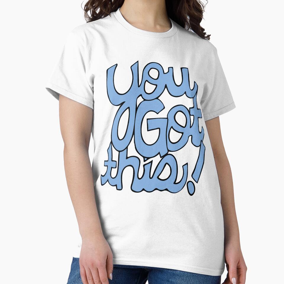 You Got This! Blue cursive positivity cartoon text art by AngelDawnDesign