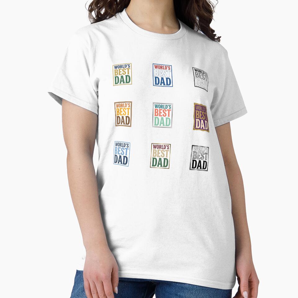 World's Best Dad Typography Design – Classic Father's Day Gift & Apparel. Sticker set by SideKickCreates