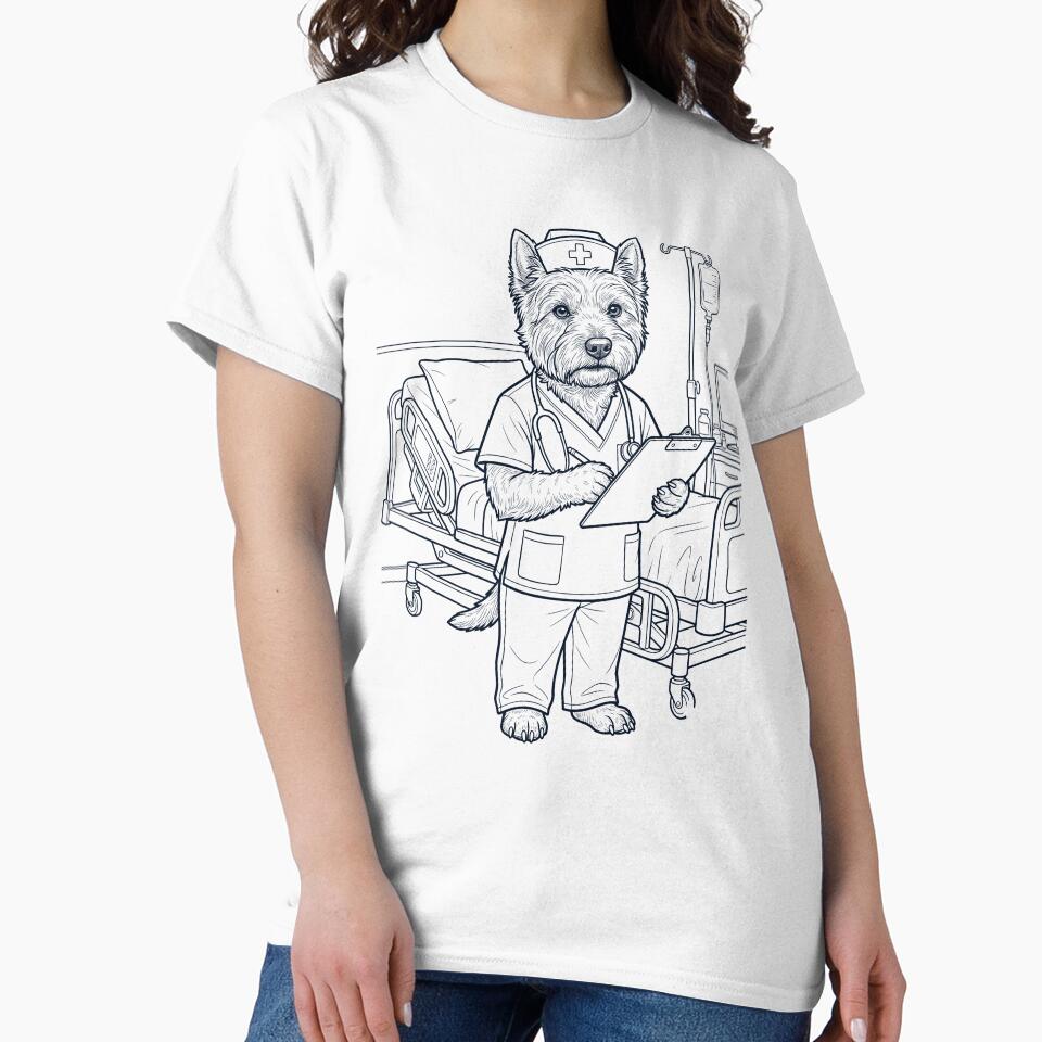 Vintage West Highland White Terrier Nurse Dog Dad Mom Lover by TerryConnells