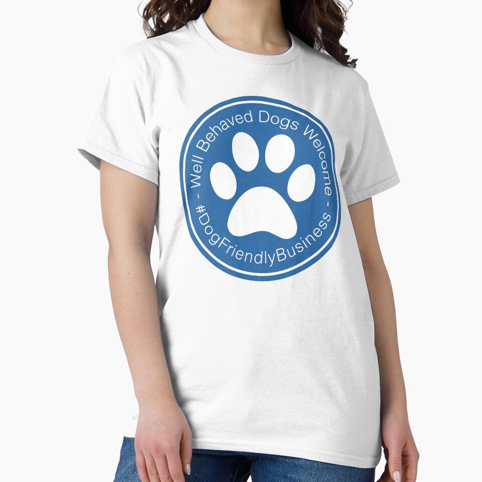 Well Behaved Dogs Welcome Blue Sign - #DogFriendlyBusiness by fireballuke