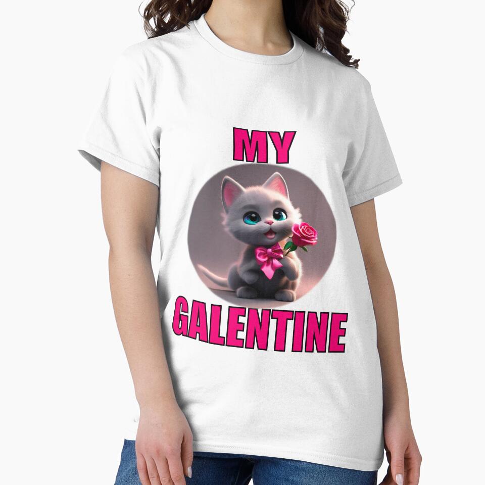 Happy and Really Super Cute kitten on Galentines day and Galentines party, gift idea for Galentines day by sailorsam1805