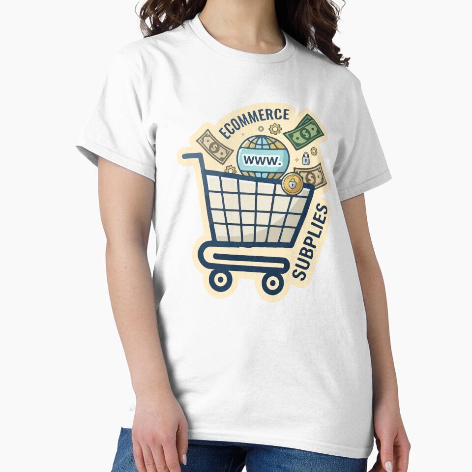 Ecommerce Supplies Shopping Cart Online Business Illustration by PixelWaveBD