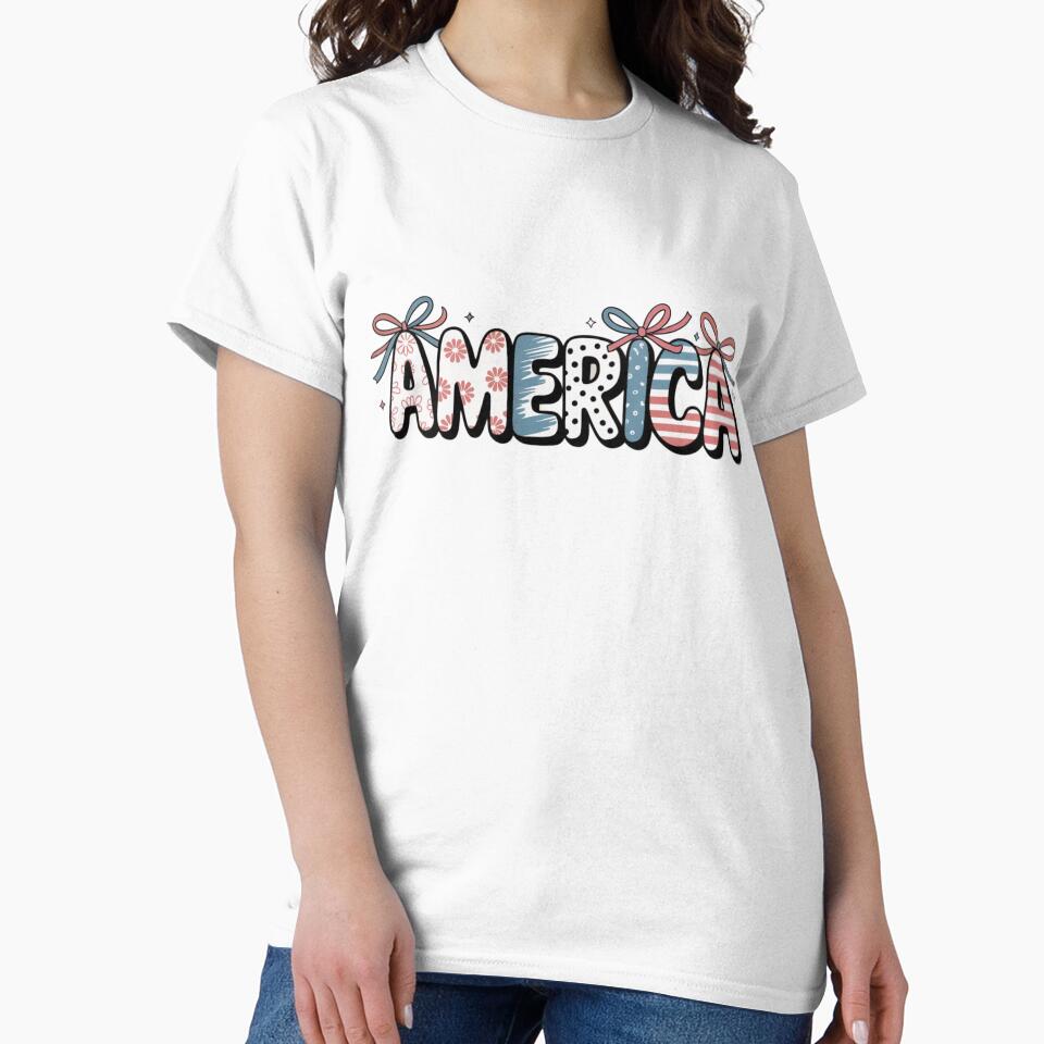 America Patrioticc, USA Flag Lettering, Fourth of July Independence Day Retro Gift by Zizo-DR44