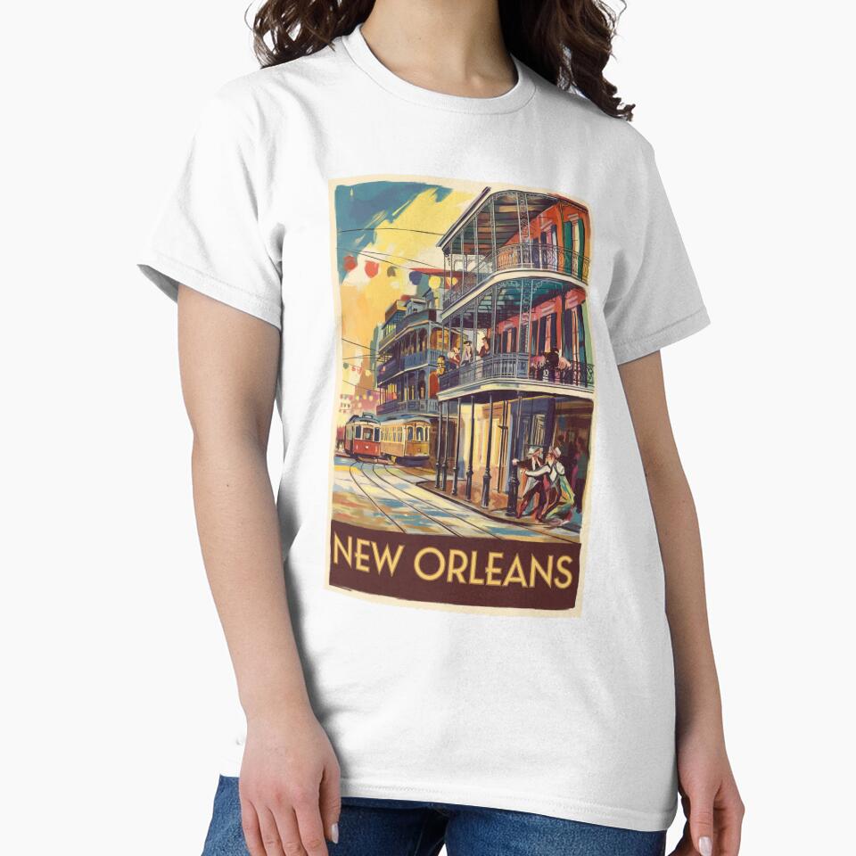New Orleans Vintage Travel Poster by TravelerRat