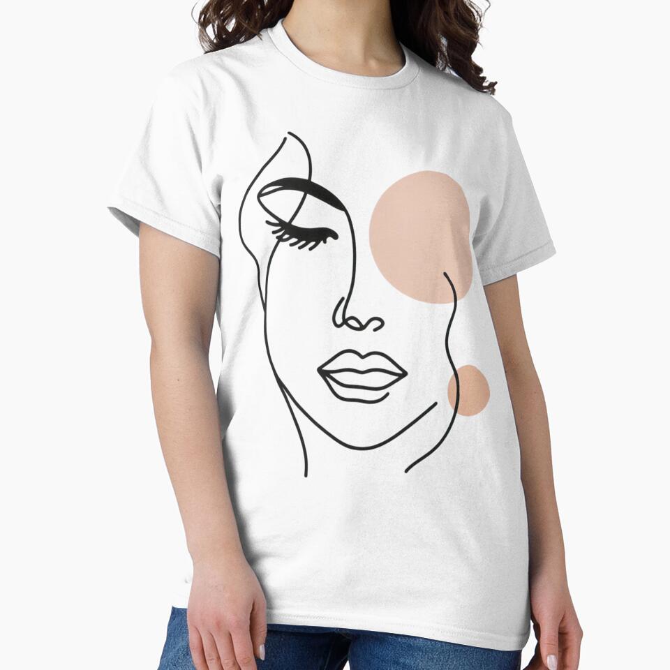 One line woman face drawing (White Background) by MusesWhispers